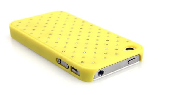 Diamond Baksideskal till Apple iPhone 4S/4 + Skrmskydd (Gul) Gul