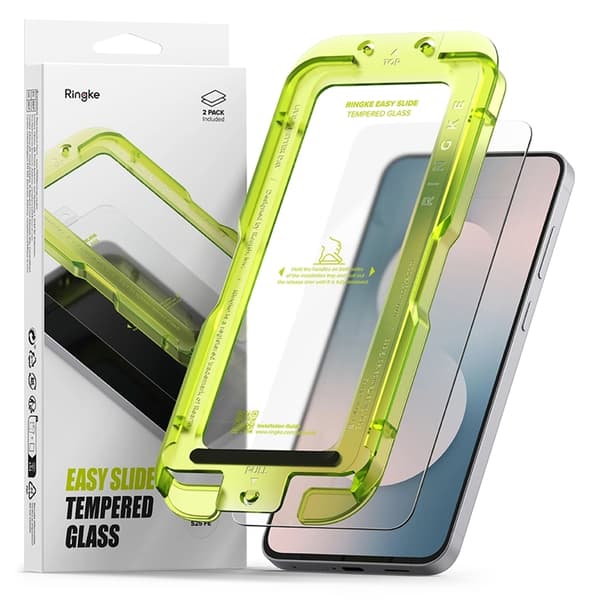 Ringke [2-Pack] Galaxy S25 FE Härdat glas Skärmskydd - Clear Transparent