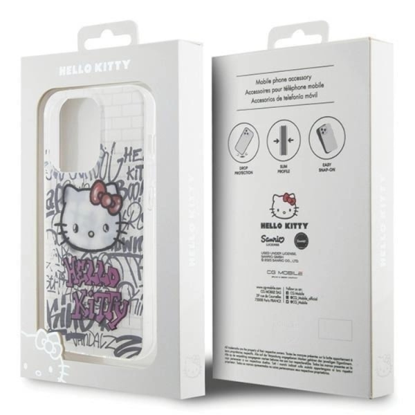Hello Kitty iPhone 13 Pro Mobile Cover Bricks Graffiti - valkoinen