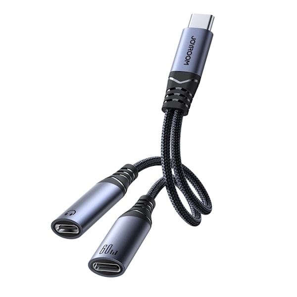 Joyroom USB-C til 2x USB-C DAC-adapter - Sort Black