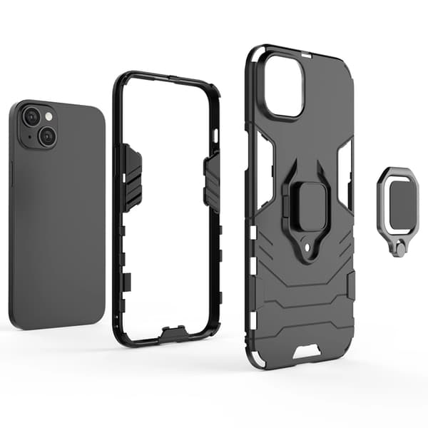 iPhone 14 Pro -puhelimen suojakuori Ring Armor - Musta Black