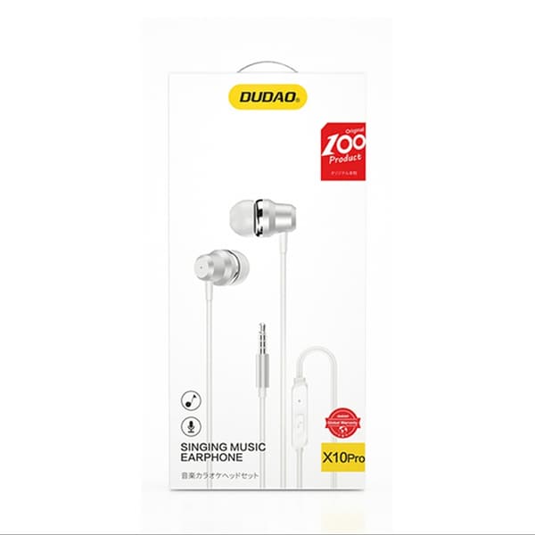 Dudao In-Ear Hörlurar Trådbundena 3.5mm Mini Jack X10PRO Vit