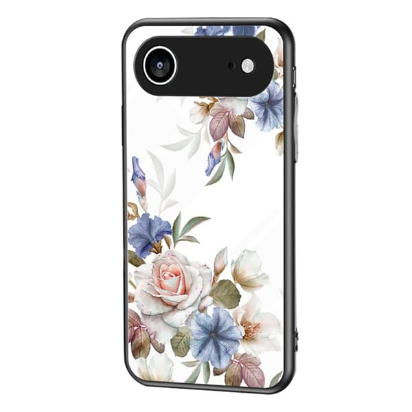 Mobilskal till iPhone Air Floral Pattern TPU + Härdat Glas - Vit Vit