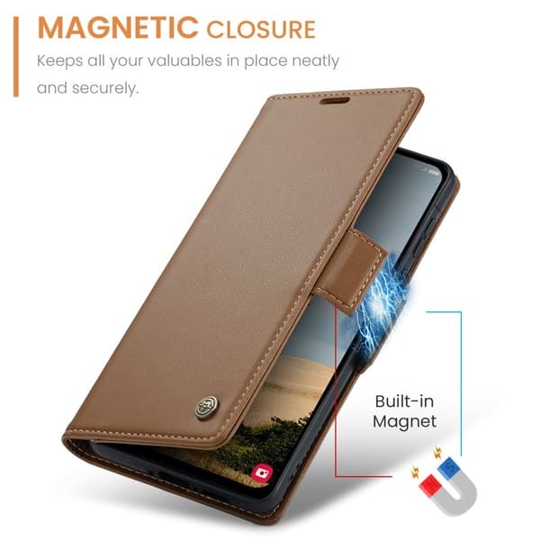 CASEME Plånboksfodral Konstläder för Samsung Galaxy A56 5G - Brun