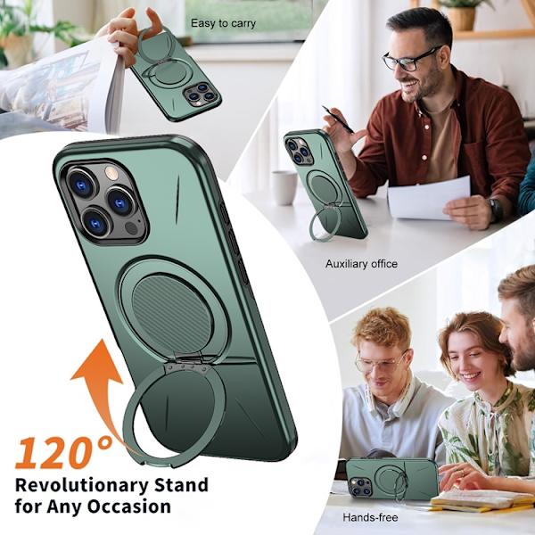 Mobilskal till iPhone 16 Pro Max MagSafe Rotating Kickstand Grön