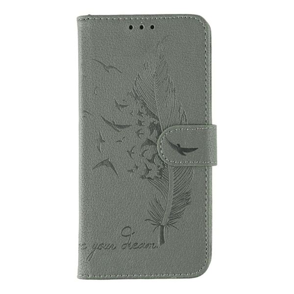OnePlus 15 5G Plånboksfodral Imprint PU Läder Grå
