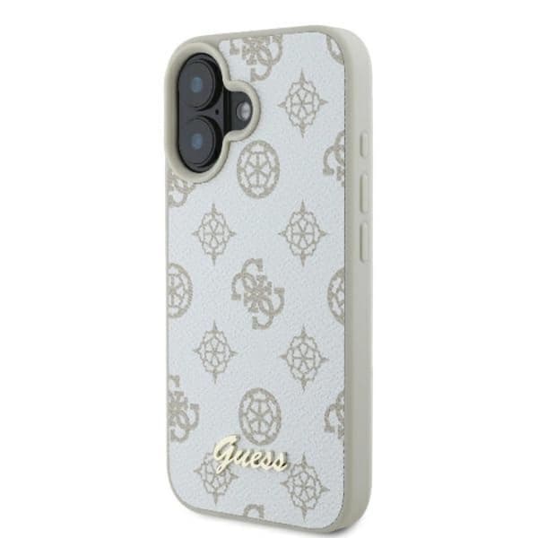Guess Telefontaske til iPhone 16 MagSafe Peony Script Logo - Hvid Vit