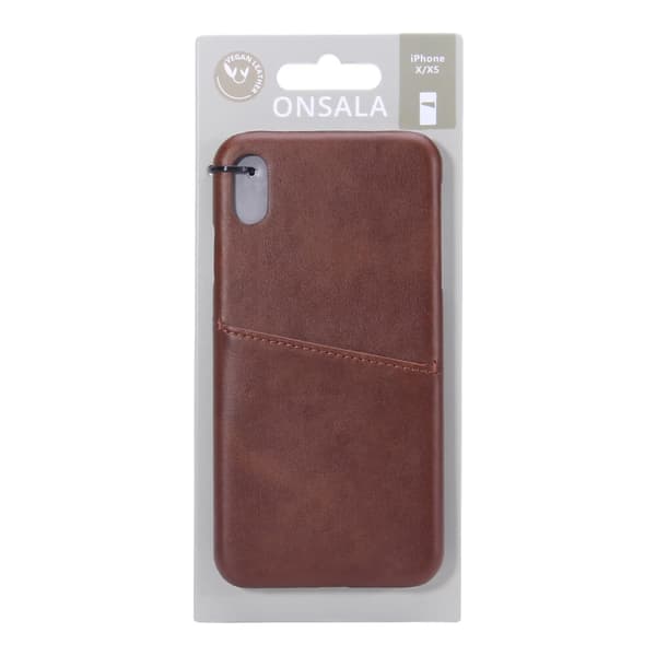 ONSALA Mobilskal Brun med Kortfack iPhone X/XS Brown