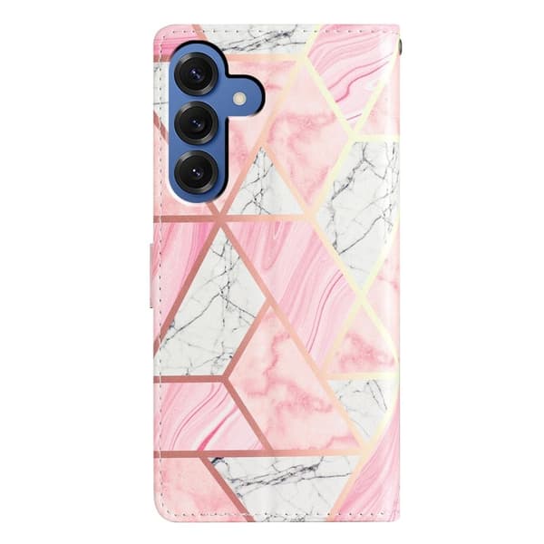 Samsung Galaxy S26 Plus Plånboksfodral Konstläder Mönstertryck Ställ Rosa Marmor