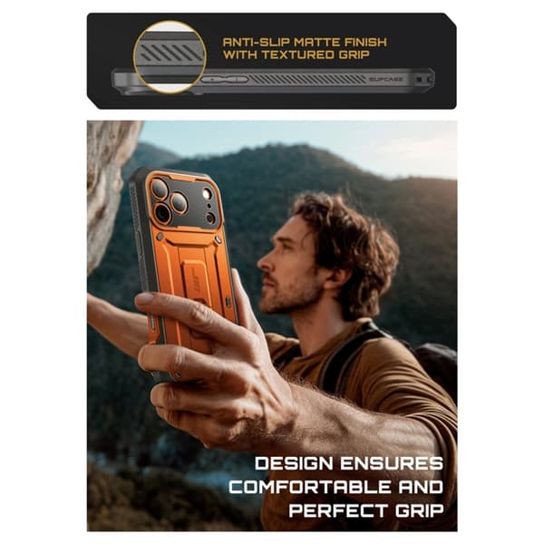 Supcase Telefontaske til iPhone 17 Pro Max UB Pro - Sort Orange