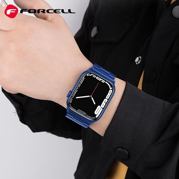 Forcell Apple Watch (42/44/45/49mm) Armband F-Design - Blå