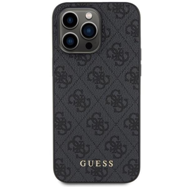 Guess iPhone 15 Pro Max -puhelinkuori 4G Metal Gold Logo - Harmaa