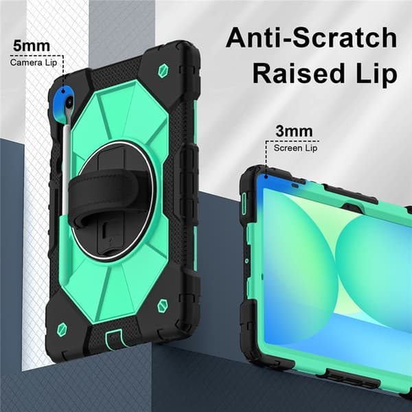 Galaxy Tab S10 FE/S9 FE/S9 Skal Kickstand med Rem - Mintgrön Grön