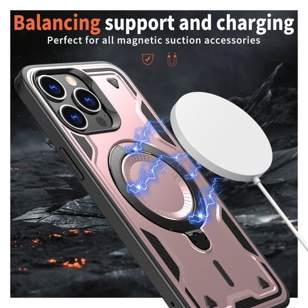 iPhone 15 Pro Max Skal Plast Militärt Skydd - Roséguld