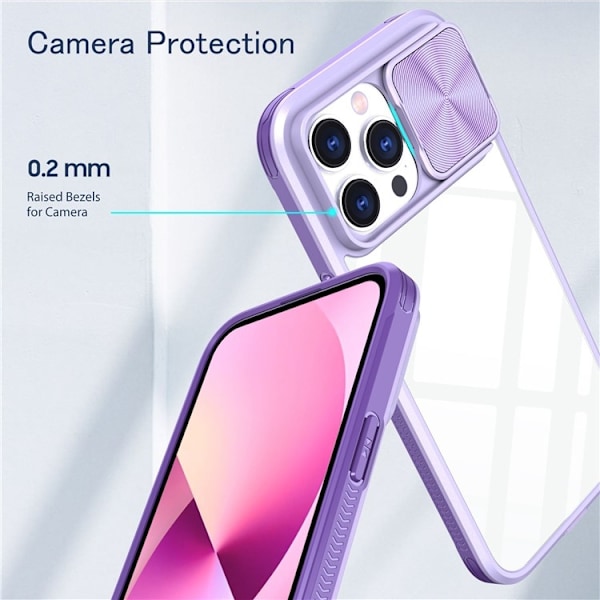 iPhone 14 Plus Skal Camera Slider - Lila