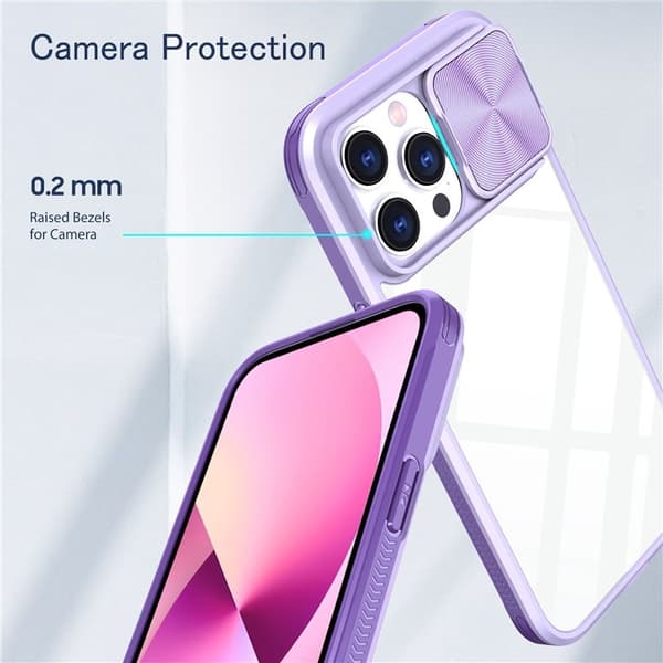 iPhone 14 Plus Skal Camera Slider - Lila Lila