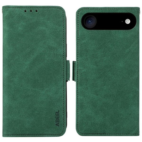 ABEEL iPhone Air Plånboksfodral Konstläder Folio Ställ Grön