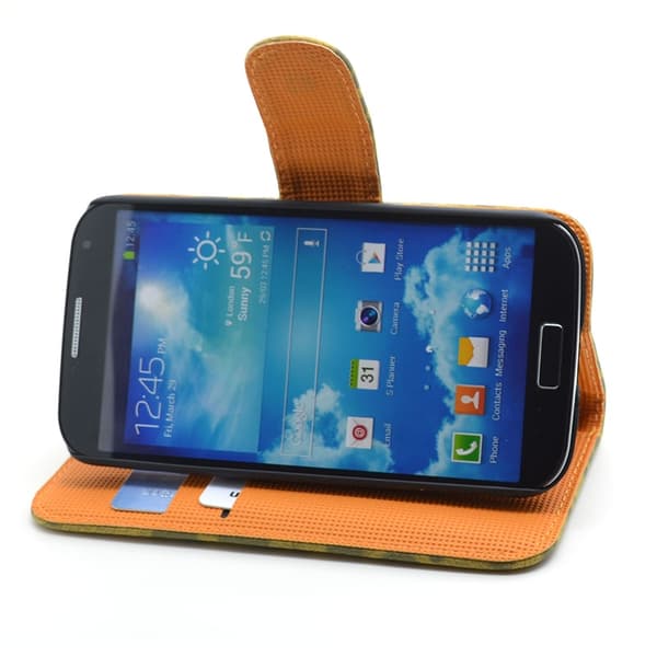Leopard Pungeetui til Samsung Galaxy S4 i9500 (Gul) Gul