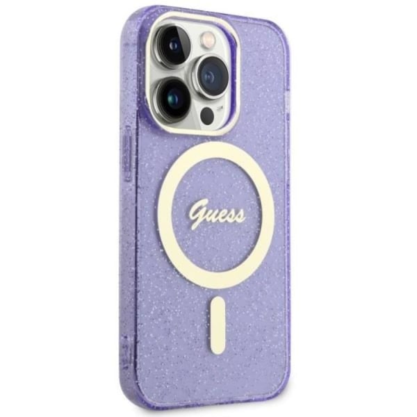 Guess iPhone 11/XR Mobilskal Magsafe Glitter Guld - Lila