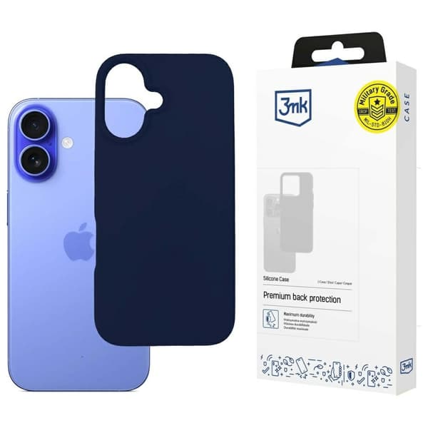 3MK Mobilskal till iPhone 16 6.1 Silikon - Marinblå