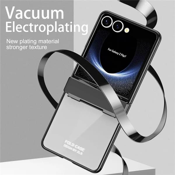 Mobilskal till Galaxy Z Flip7 Electroplating PC Folding - Svart Svart