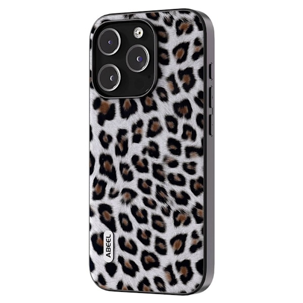 ABEEL Mobilskal till iPhone 13 Pro Max PU Läder Leopard Silver