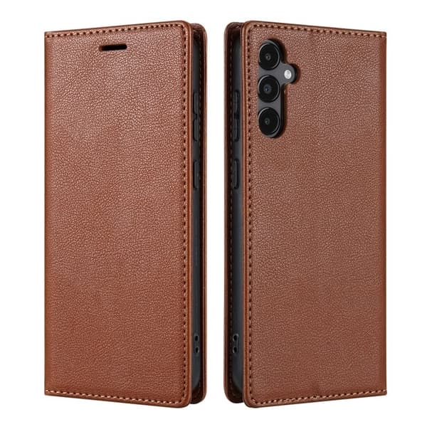 Samsung Galaxy S26 Plus Plånboksfodral Magnetisk Stängning Konstläder - Brun