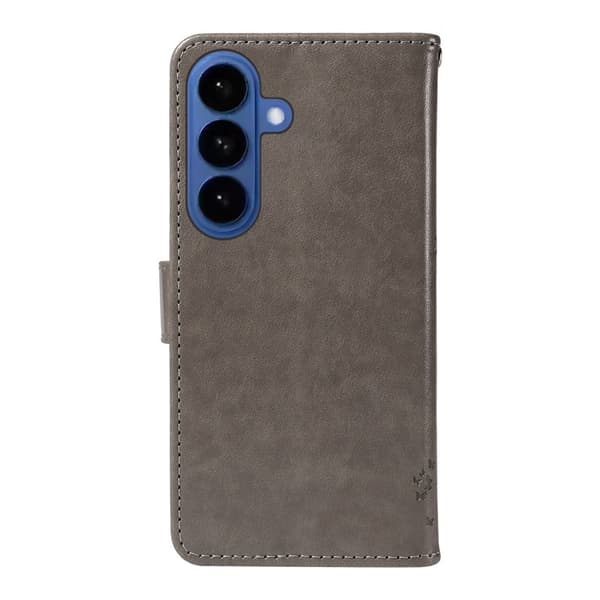 Samsung Galaxy S26 / S26 Pro Plånboksfodral Konstläder Ställ Cat Tree - Grå