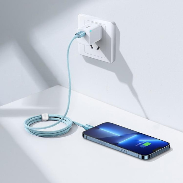 Baseus Crystal Shine Typ-C till Lightning-kabel 20W 1,2m - Blå Blå