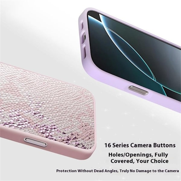 JAUCASE Mobilskal till iPhone 16 Pro Magafe Snake Texture - Vit Vit