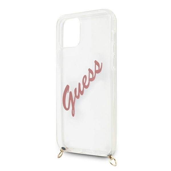 Guess Skal iPhone 12 Mini Script Vintage Strap - Rosa Rosa