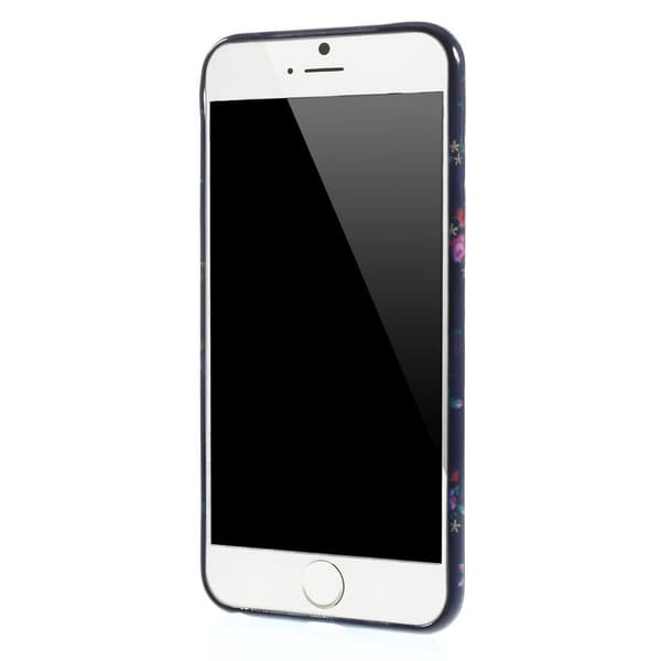 Flexicase Cover til Apple iPhone 6(S) Plus - Sort Rosa Blomster Black