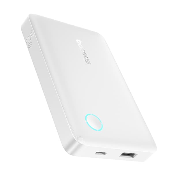 Baseus Powerbank 10000mAh 15W med USB-C Kabel 3m - Vit Vit