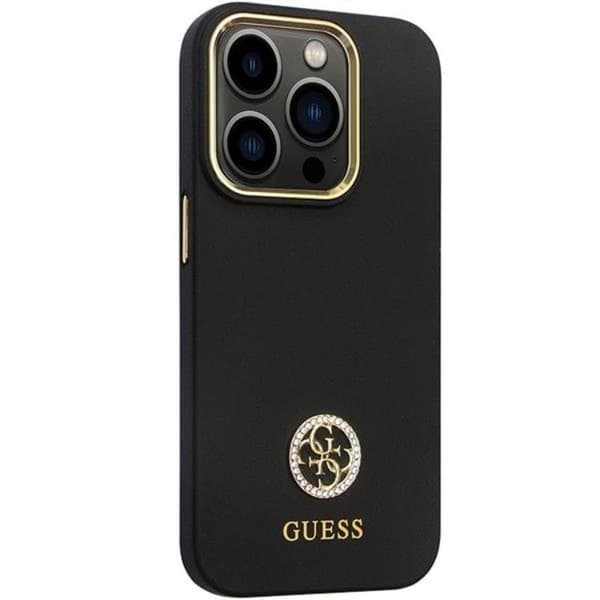 Guess Mobilskal till iPhone 13 Pro/13 Silikon Logo Strass - Svart Svart