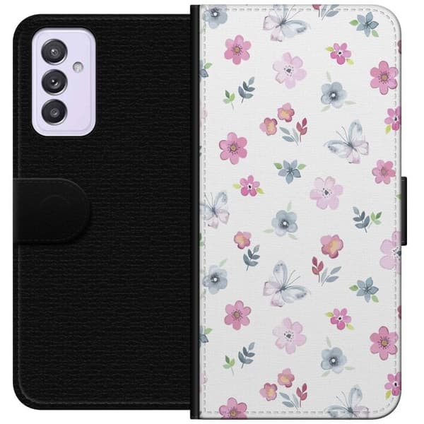 Pung Taske til Samsung Galaxy A82 5G med blomster og sommerfugle