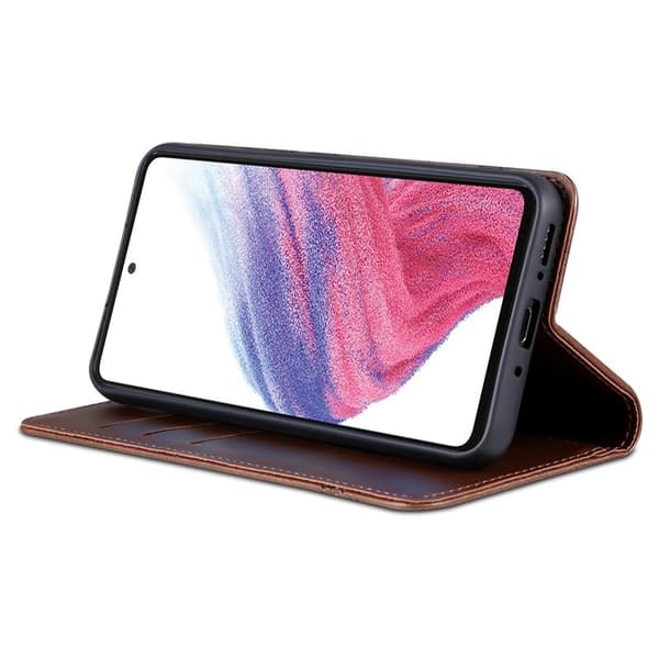AZNS Samsung Galaxy A35 5G Plånboksfodral Konstläder - Brun