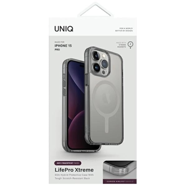 Uniq iPhone 15 Pro Max Mobilskal Magsafe Lifepro - Grå