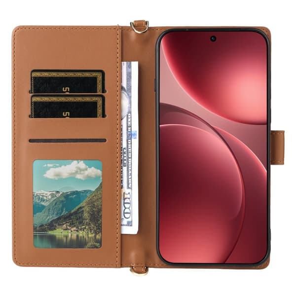 Oppo Find X9 Pro 5G Plånboksfodral Konstläder - Brun