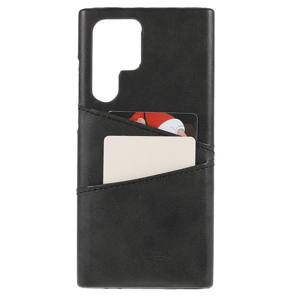 Kortholder Læder Cover Galaxy S22 Plus - Sort Black