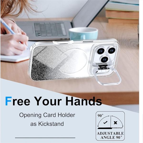 Mobilskal till iPhone 17 Pro Max MagSafe Shockproof Glitter Gradient Svart
