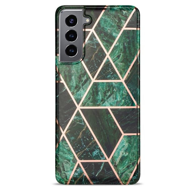 BOOM - Grid cover til Galaxy S21 Plus - Grøn Marmor Green