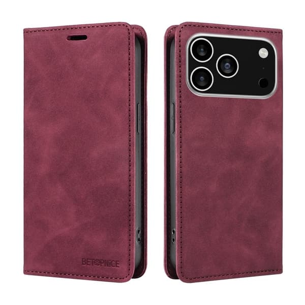 BETOPNICE iPhone 17 Pro Plånboksfodral Konstläder - Röd Röd