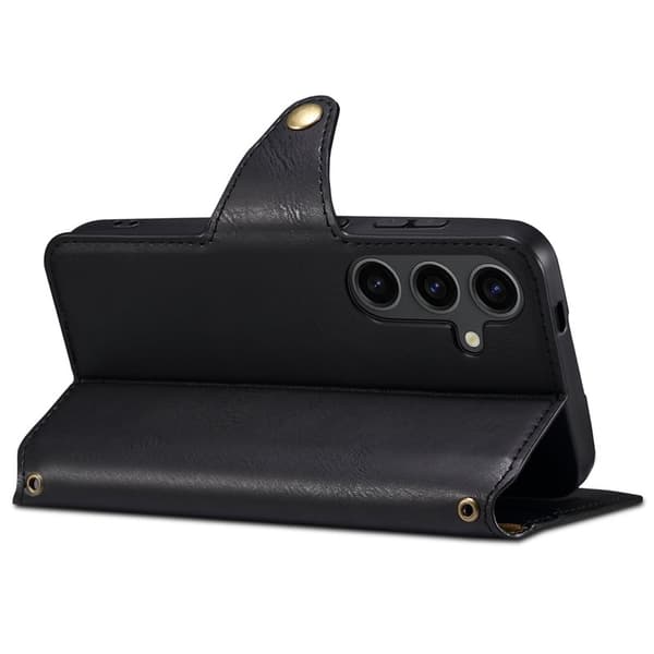 DENIOR Samsung Galaxy S24 Plus Plånboksfodral Konstläder Svart