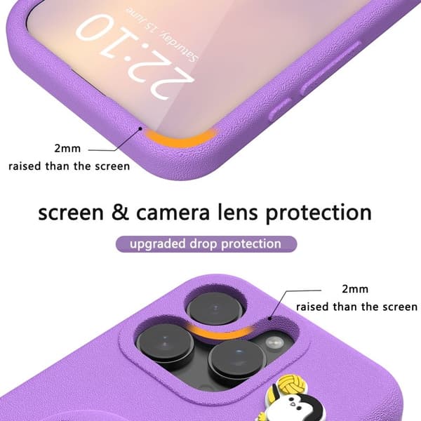 Penguin Mobilskal till iPhone 14 Pro Max Kickstand Stöttålig EVA - Lila