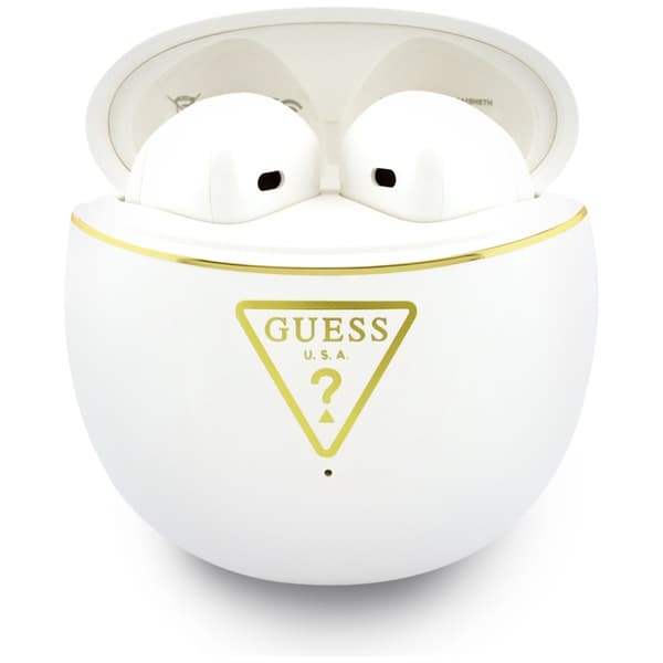 Guess TWS In-Ear Hörlurar Gold Line Triangle - Vit Vit