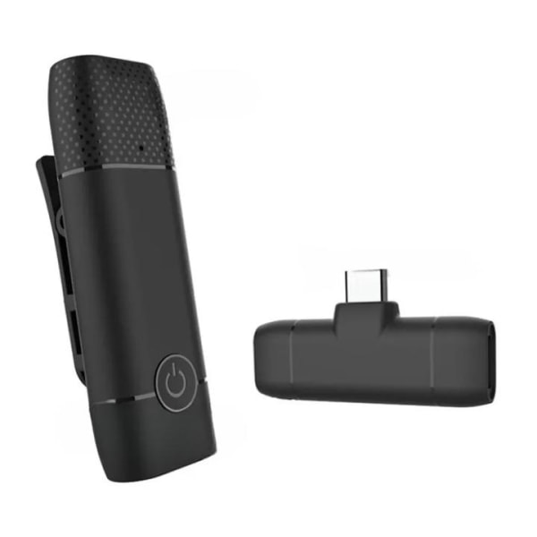 Lavalier Type-C Trådlös Kondensatormikrofon Bluetooth - Svart
