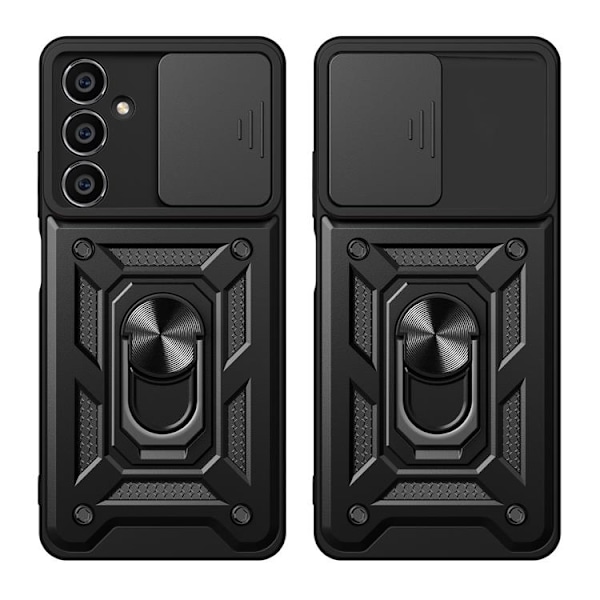 Galaxy M54 Mobilskal Hybrid Armor Camshield - Svart Svart