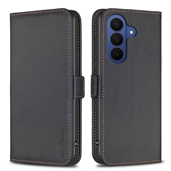 BINFEN Samsung Galaxy S26 Plus Plånboksfodral Konstläder Flip Folio - Svart