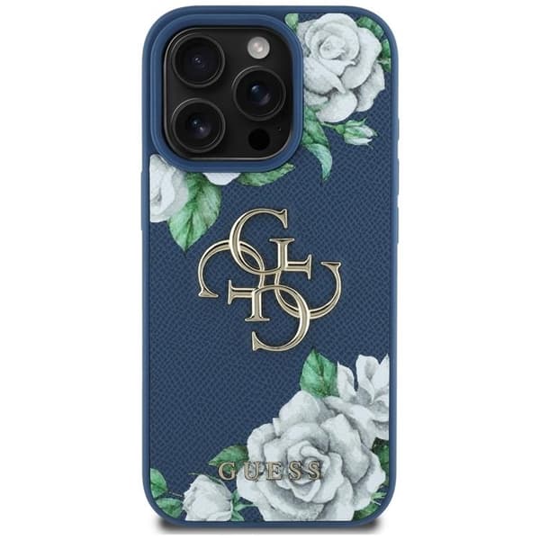 Guess telefontaske til iPhone 16 Pro Max kornede roser Stort 4G-logo