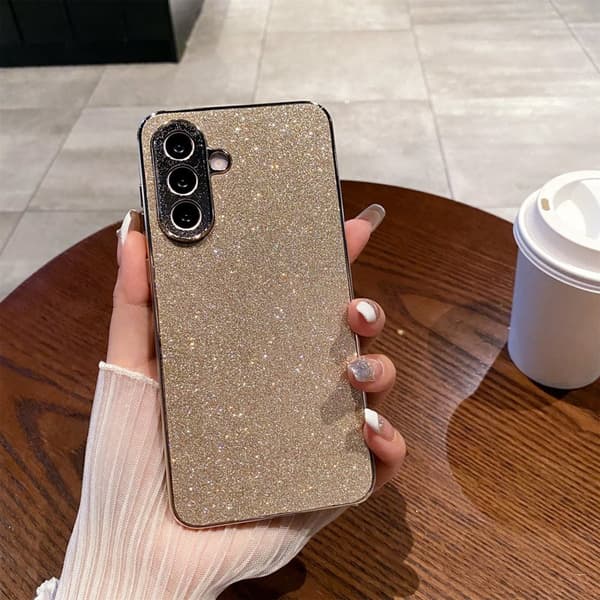 Mobilskal för Samsung Galaxy S26 Plus Glitter Anti Drop PC + TPU - Guld